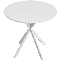 HOMCOM 80cm Industrial Round Dining Table - White