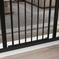 PawHut Poartă Extensibilă pentru Câini cu 4 Șuruburi Reglabile, din Metal și Plastic, 74-100x78 cm, Negru(m-9)