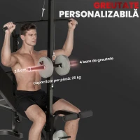 SPORTNOW Bancă Multifuncțională Reglabilă pentru Antrenamente Acasă, Negru(m-6)