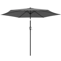 Outsunny Sonnenschirm 270 cm knickbar Balkonschirm mit Kurbel UV 50+ Gartenschirm Dunkelgrau(m-11)
