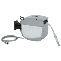 Outsunny Schlauchtrommel mit Gartenschlauch 20 m, 180° schwenkbar Schlauchbox mit automatische Aufrollung Selbstverriegelung(m-1)
