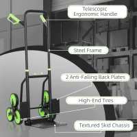 DURHAND Six-Wheel Folding  Sack Barrow Trolley - Black/Green(m-6)
