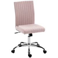 HOMCOM Chaise de bureau sans accoudoirs, fauteuil de bureau, hauteur réglable et pivotant 360°, 43 x 56 x 89-99 cm, rose(m-1)