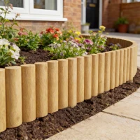 Outsunny Valla de Jardín de Madera Panel Decorativo Resistente y Fácil de Instalar para Patio Césped Camino 176x38 cm Natural(m-10)