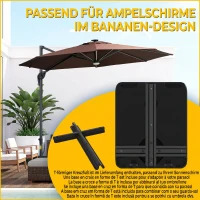 Bază Outsunny pentru Umbrelă de Grădină Umplută cu Apă și Nisip 70-90 kg, Roți și Mâner din HDPE, 80x60 cm, Negru(m-4)