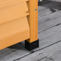 Outsunny Ladă de Depozitare pentru Exterior din Lemn de Brad Impermeabil cu Bază Înălțată, 127x56x60 cm, Galben Închis(m-8)