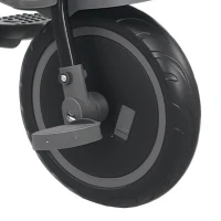 AIYAPLAY 6 in 1 Foldable Kids Trike with Adjustable Parent Handle & Canopy for Ages 1-5, Grey(m-10)