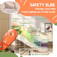 AIYAPLAY 3 in 1 Foldable Toddler Slide with Basketball Hoop, Climber, Carrot-themed, for 1-3 Years(m-6)
