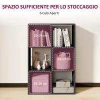 HOMCOM Libreria a Cubi con 6 Ripiani Portaoggetti, in Legno, 61.5x29.5x91.5 cm, Nero(m-3)