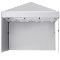 Outsunny Tonnelle de jardin pop-up réglable en hauteur protection 2 parois latérales sac de transport 297 x 297 x 288 cm blanc(m-12)