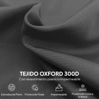 Outsunny Funda Protectora de Sombrilla de Diámetro 2-4 m Impermeable Tela Oxford Ø56x220 cm con Cremallera Negro(m-5)