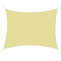 Outsunny Toldo Vela Rectangular 6x4 m Vela de Sombra para Jardín Patio Terraza Poliéster Anti UV Color Arena(m-10)