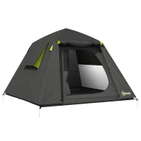 Outsunny Camping Tent 3000mm Waterproof Tent with 2 Doors for 2 Person, Grey & Green(m-1)