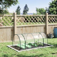 Outsunny Seră de grădină în formă de tunel din oțel cu acoperire din PVC, 200x100x80 cm, transparentă și verde(m-10)