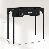 Outsunny Fornello a Gas da Campeggio con 2 Bruciatori 9.2 KW in Metallo con Gambe Rimovibili, Nero(m-3)