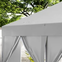 Outsunny Pavillon ca. 6x3m Stabil Winterfest Pop-up Faltpavillon mit Fenster Reißverschlusstür Seitenteilen UV Schutz(m-8)