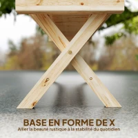 Outsunny Banc de Jardin en Bois massif, Banquette de Jardin avec Assise à Lattes Effet Bois, 140 x 40 x 43 cm, Bois Naturel(m-6)