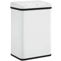 HOMCOM 40L Sensor Bin with Soft-Close Lid, Stainless Steel Automatic Touchless Motion Sensor Kitchen Bin, White(m-15)
