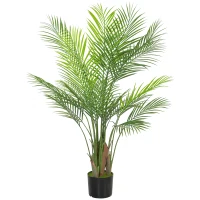 HOMCOM Künstliche Palme groß 120cm Kunstpflanze, Plastik Künstliche Pflanzen im Topf für Wohnzimmer Büro(m-12)