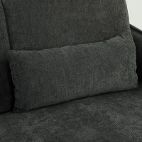 HOMCOM Sofá Cama 2 Plazas 3 en 1 con Mesa Auxiliar Portavasos Respaldo Ajustable Bolsillos Laterales 2 Almohadas Gris Oscuro(m-12)