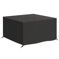 Outsunny Schutzhülle für Gartenmöbel Winterfest Wasserdicht Abdeckung Anti-UV Abdeckplane 420D Oxford Gewebe 125x125x74cm Schwarz(m-12)