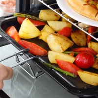 HOMCOM Miniforno, Forno tostador, Temporizador, Grelha, Assadeira, Janela de vidro, Metal, Preto(m-4)