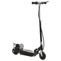 HOMCOM Trottinette Électrique 120 W Pliable pour adolescents 10 Km/h Max. Hauteur Guidon Réglable 2 Roues en PU Coloris Noir et Argent(m-11)