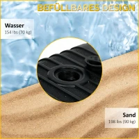 Bază Outsunny pentru Umbrelă de Grădină Umplută cu Apă și Nisip 70-90 kg, Roți și Mâner din HDPE, 80x60 cm, Negru(m-5)