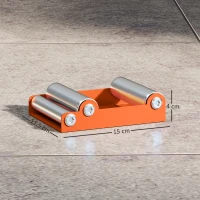 HOMCOM Suport moto cu sprijin antiderapant și 3 role, din oțel și aluminiu, 15x11.5x4 cm, portocaliu(m-3)