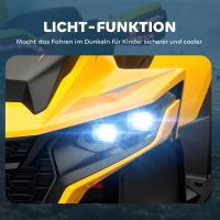 AIYAPLAY Quad elétrico para crianças, 3-6 km/h, farol LED, música, USB, para 3-8 anos, amarelo(m-4)