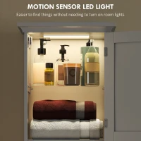 HOMCOM Slim Bathroom Storage Cabinet, with Sensor Lights - White(m-4)