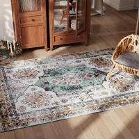HOMCOM Covor Vintage Antiderapant și Lavabil cu Fir Scurt pentru Living și Dormitor, 230x160 cm, Multicolor(m-10)