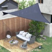 Outsunny Cort de umbra rectangular 6 x 4 m polietilena cu densitate mare Protectie UV Cu geanta de depozitare albastru(m-2)
