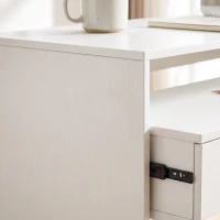 HOMCOM Secretária de Computador Extensível 100 cm com 2 Gavetas Secretária com Arrumação Estilo Moderno Branco(m-8)