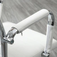 Vinsetto Scaun de Birou Ergonomic din Piele Ecologică, Scaun Rotativ și cu Funcție de Legănare, 54x62x104-114 cm, Alb(m-9)