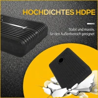 Bază Outsunny pentru Umbrelă de Grădină Umplută cu Apă și Nisip 70-90 kg, Roți și Mâner din HDPE, 80x60 cm, Negru(m-6)