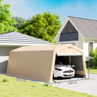 Outsunny Tente garage carport dim. 6,2L x 3,3l x 2,4H m acier galvanisé robuste PE haute densité 150 g/m² imperméable anti-UV(m-3)
