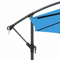 Outsunny 3m Overhanging Cantilever Parasol, with Cross Base - Blue(m-9)