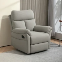HOMCOM Poltrona Reclinabile 140° con Poggiapiedi, in Microfibra, Schiuma e Metallo, 84x91x102 cm, Grigio(m-9)