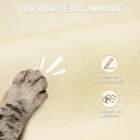 HOMCOM Chaise de bureau ergonomique, fauteuil de bureau inclinable avec repose-pieds, hauteur réglable, pivotante 360°, beige(m-5)