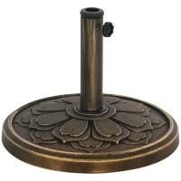 Outsunny Bază pentru Umbrelă de 12 kg cu Manetă Integrată, din Rășină, Metal și Ciment, Ø46x33 cm, Bronz(m-11)