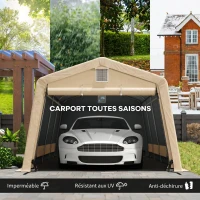 Outsunny Tente garage carport dim. 6,2L x 3,3l x 2,4H m acier galvanisé robuste PE haute densité 150 g/m² imperméable anti-UV(m-4)