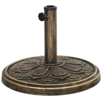 Outsunny Bază pentru Umbrelă de 12 kg cu Manetă Integrată, din Rășină, Metal și Ciment, Ø46x33 cm, Bronz(m-12)
