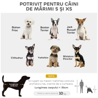 PawHut Cărucior pliabil pentru câini cu copertină reglabilă, geantă și 2 lese, 82x47x97 cm, gri și negru(m-4)