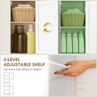 HOMCOM Slim Bathroom Storage Cabinet, with Sensor Lights - White(m-6)