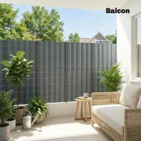Outsunny Brise-vue PVC Rouleau Occultant 140m Bande de Protection Visuelle 450g/m² 120 Clips de Fixation Imperméable Gris(m-9)