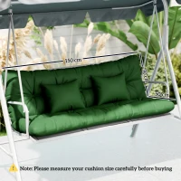 Outsunny Outdoor Seat Cushions Back Cushion with 2 Pillows, Water Repellent Seat Pads for 3-Seater Chair, Green(m-3)