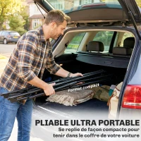 Outsunny Support de Hamac 290 cm, Cadre de Hamac en Acier Pliable, Portable et Réglable avec Sac de Transport, Noir(m-4)