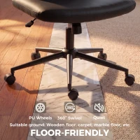 HOMCOM Home Office Desk Chair Height Adjustable Swivel Chair Cross Legged Wide Seat Swivel Wheels Black(m-8)