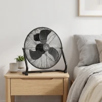 HOMCOM Ventilator für den Schreibtisch, Klimaanlage, 4 Geschwindigkeiten, drehbar, Schwarz(m-9)